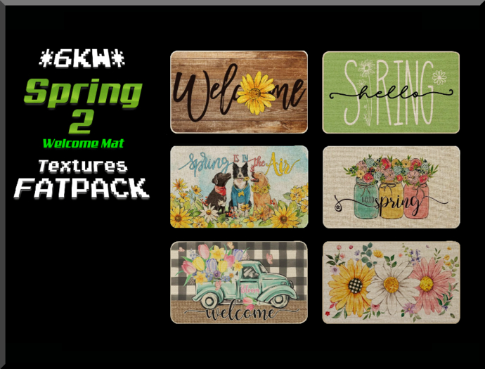 *6KW* FULL PERM Spring 2 Welcome Mat Textures FATPACK