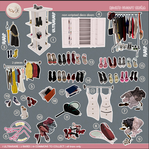 rojo - Roja's Closet - COMPLETE SET WITH RARES AND ULTRARARE