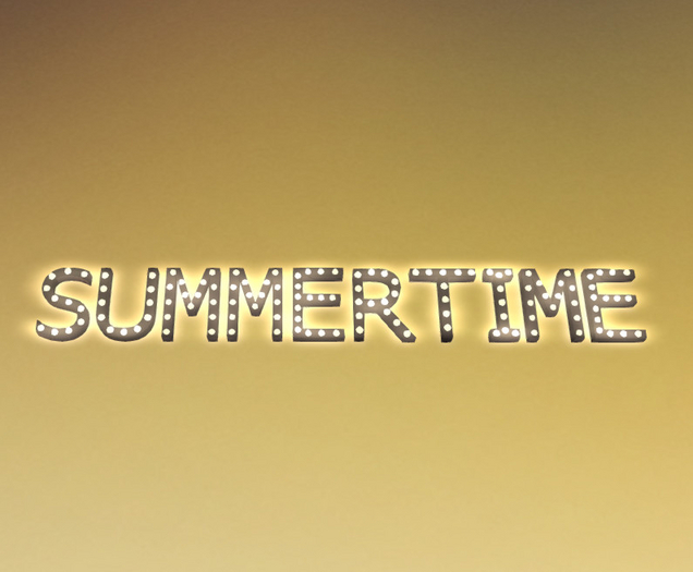 [Px] "SUMMERTIME" Illuminated Light Bulbs Sign