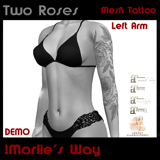 [ !M ] DEMO Two Roses Left Sleeve Tattoo
