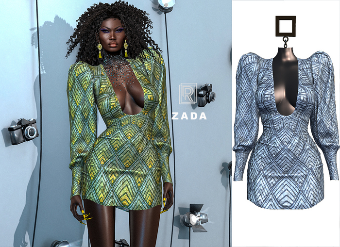 RAPTURE-Dress Zada-Stone Blue