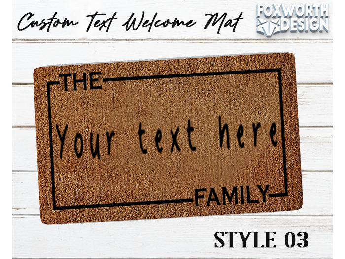 FWD // Custom Text Welcome Mat // Style 03 