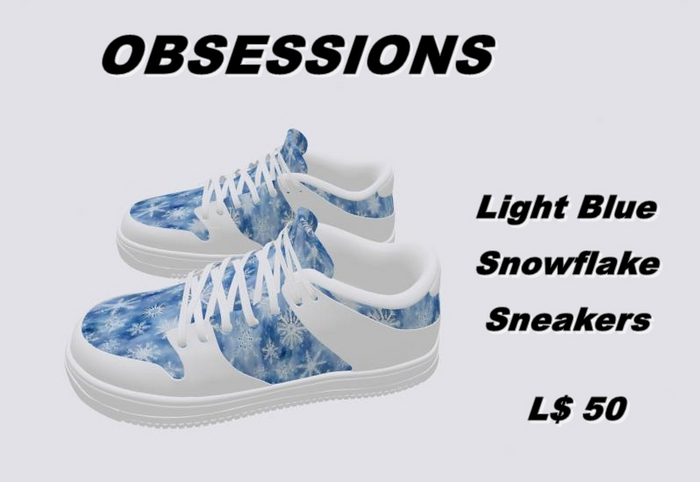 Sneakers -Snowflakes Light Blue - Maitreya