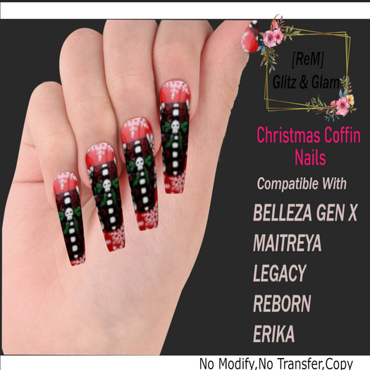 [ReM]  Christmas Coffin Nails