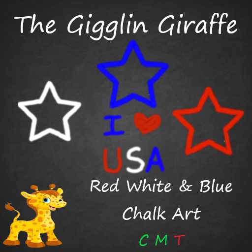Red White & Blue Chalk Art