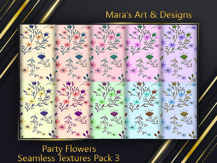 Party Flowers-Seamless Textures-Pack 3-FULL PERM