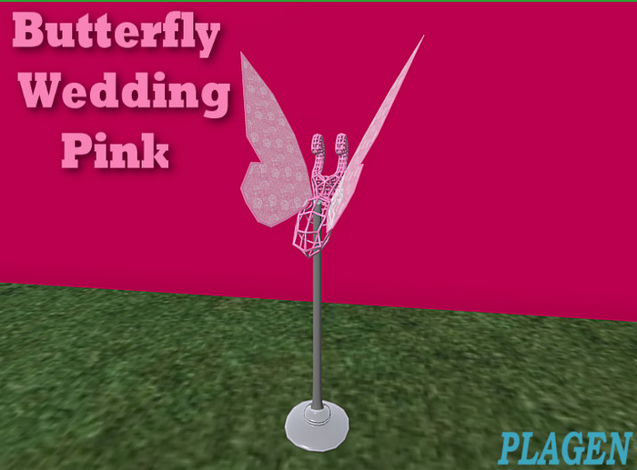 Butterfly Wedding Post pink   - PLAGEN  (ADD)