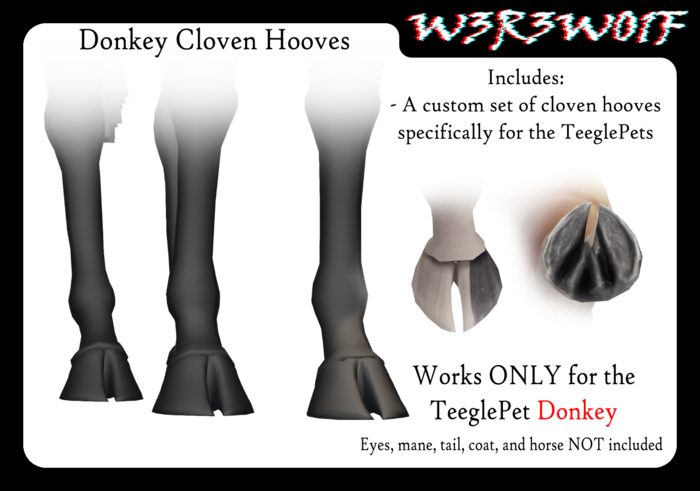 [W3R3W01F] Donkey Cloven Hooves