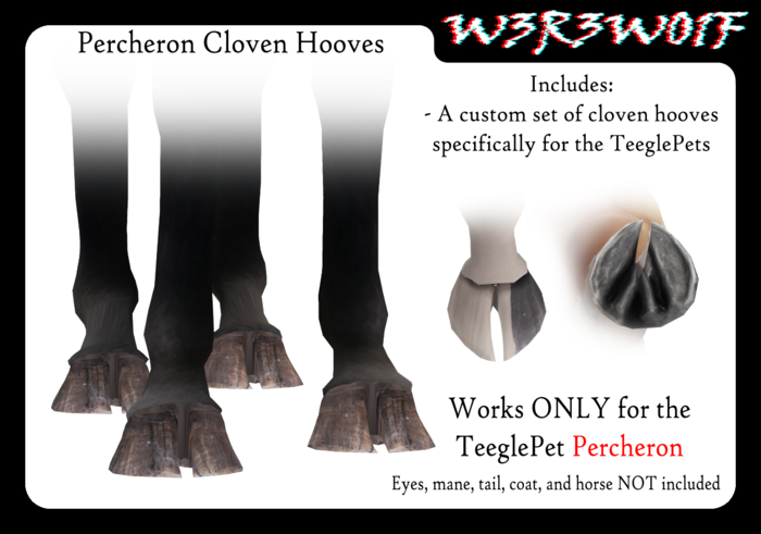 [W3R3W01F] Percheron Cloven Hooves
