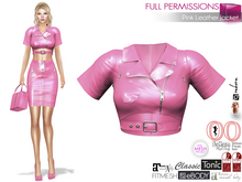 Full Perm Female Pink Leather Crop Jacket Slink Maitreya 5.3 LaraX Voluptuous Belleza Ocacin Tonic Ebody Reborn Legacy