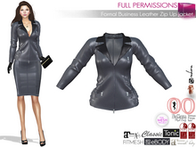 Full Perm Formal Business Leather Zip Up Jacket Slink Maitreya 5.3 LaraX Voluptuous Belleza Tonic Ebody Reborn Legacy