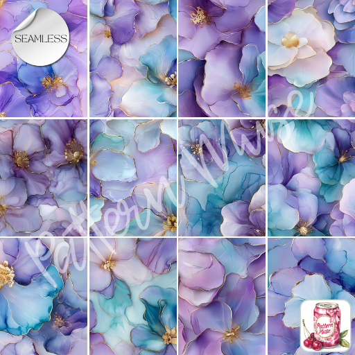 Gilded Bloom Mist Seamless Textures Full Perm