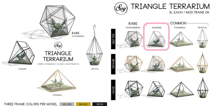 Soy. Triangle Terrarium [diamond] silver