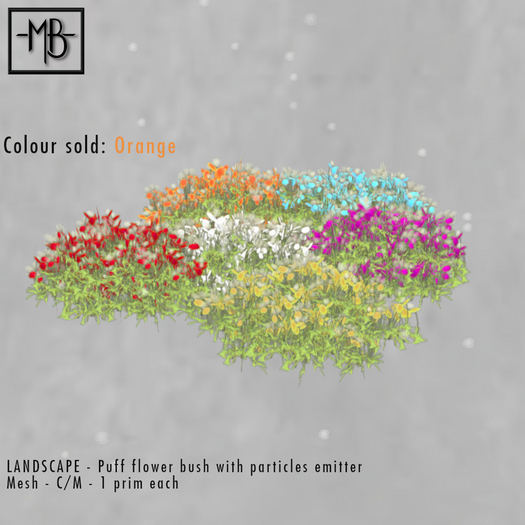 -MB- BOX  LANDSCAPE - Puff Flower ORANGE Just ADD