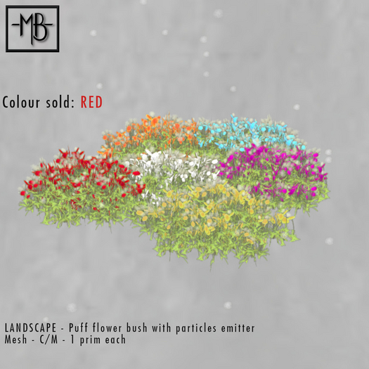-MB- BOX  LANDSCAPE - Puff Flower RED Just ADD