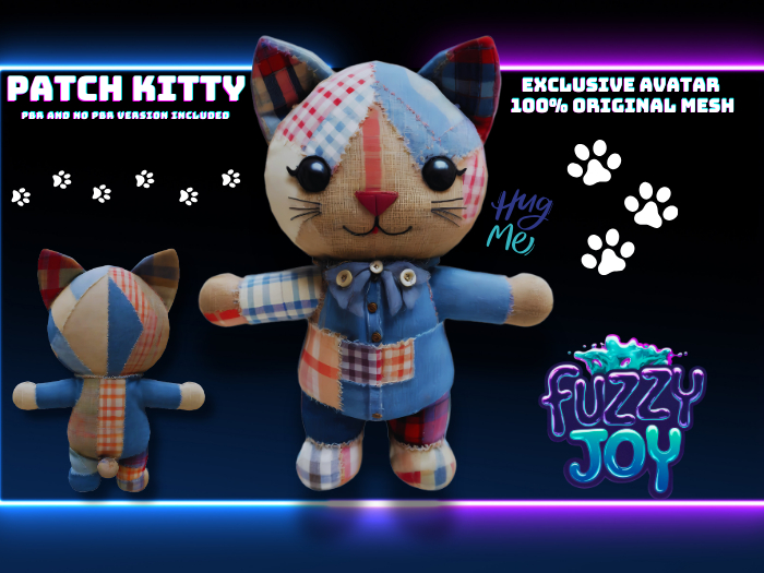 Fuzzyjoy Patch Kitty Complete Avatar 