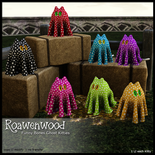 {RW} Funny Bones Ghost Kitties Set