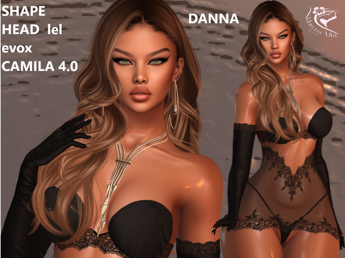 DANNA SHAPE HEAD EvoX  CAMILA  4.0 Lelutka (Maitreya,larax,legacy,,Reborn,Erika ,,Belleza Gen.X Curvy.Kupra