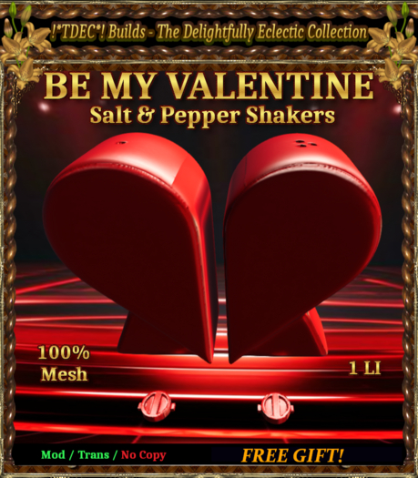 !*TDEC*! Be My Valentine Salt & Pepper Shaker GIFT 