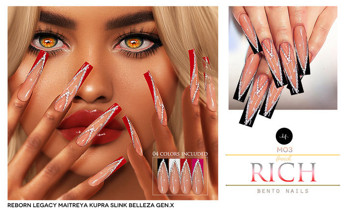 Le Forme Bento Nails M03 French Rich Pack