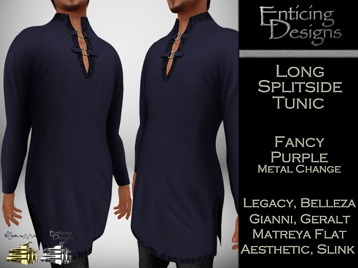 *ED Long Split Side Tunic - Fancy Purple