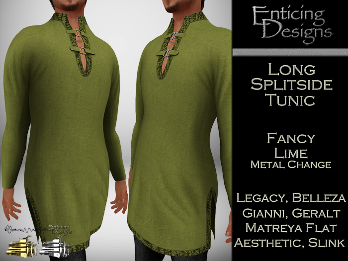*ED Long Split Side Tunic - Fancy Lime