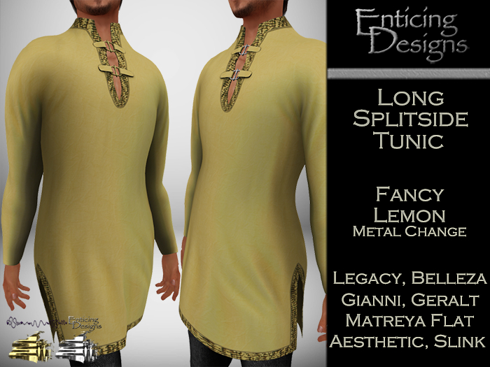 *ED Long Split Side Tunic - Fancy Lemon