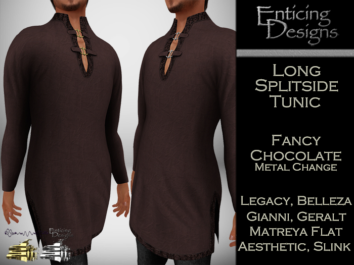 *ED Long Split Side Tunic - Fancy Chocolate
