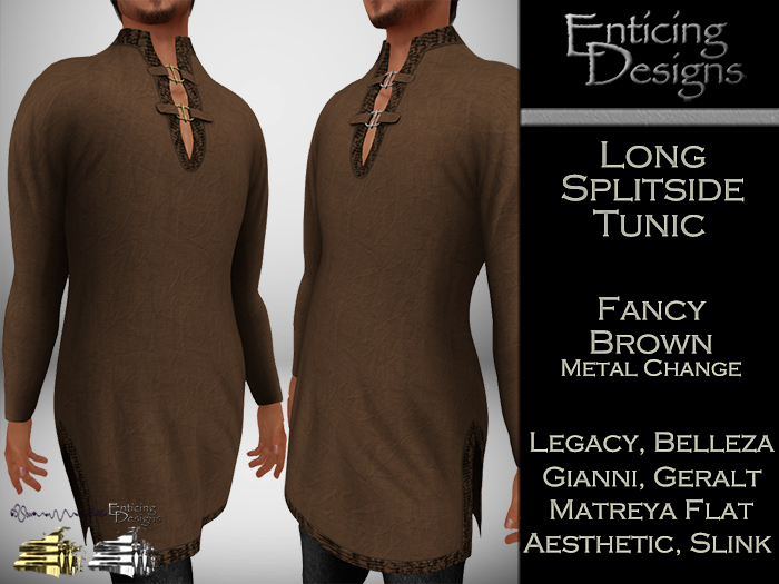 *ED Long Split Side Tunic - Fancy Brown