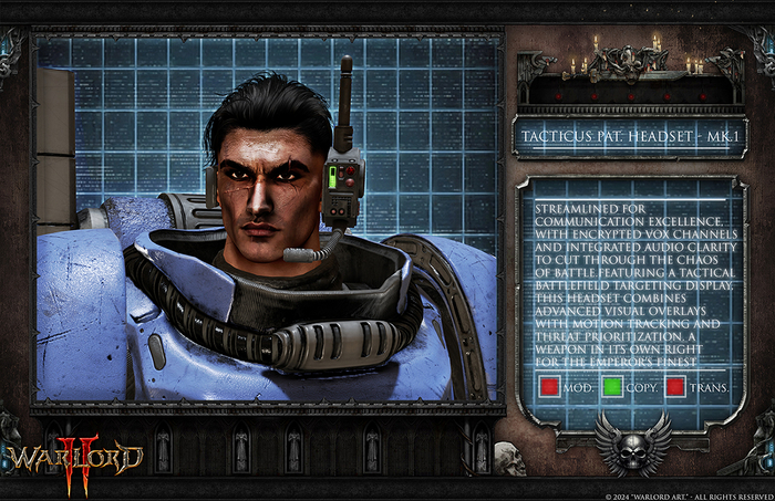 [WARLORD] - Tacticus Pat. Headset - Mk.1