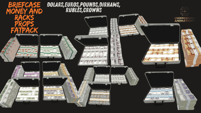 Second Life Marketplace - Underground -Money Briefcase and Racks props ...