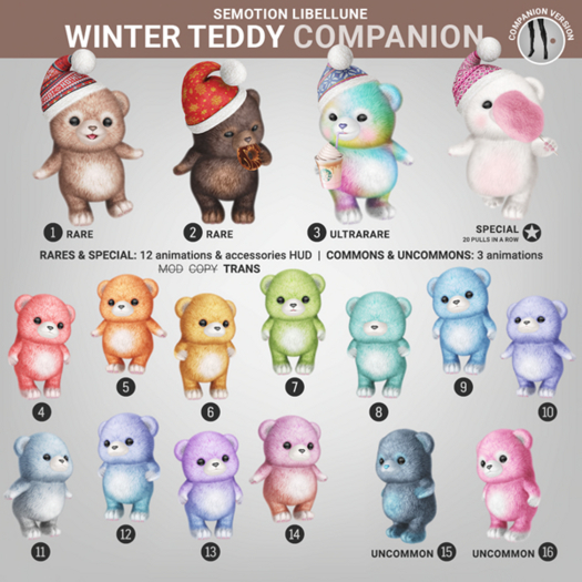 SEmotion Libellune Winter Teddy Companion COMMON 08