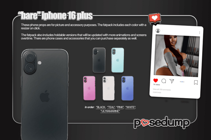 [posedump] "Bare" iPhone 16 Plus FATPACK