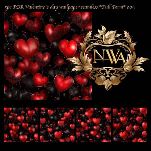 5pc PBR Valentine’s day wallpaper seamless *Full Perm* 004