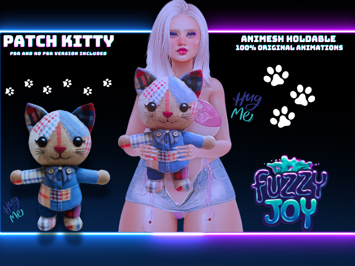 Fuzzyjoy Patch kitty Animesh holdable