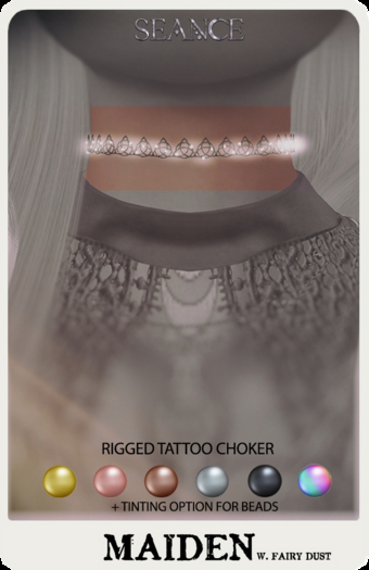 .Seance. Maiden Tattoo Choker w. Fairy Dust