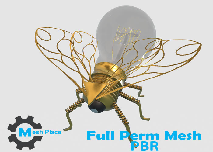 Mesh Place Steampunk Lightbulb PBR Full Perm
