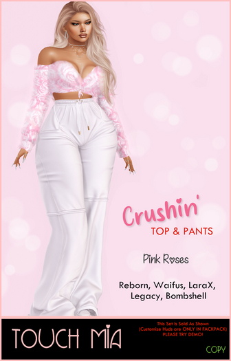 TOUCH MIA - Crushin' Top&Pants - Pink Roses