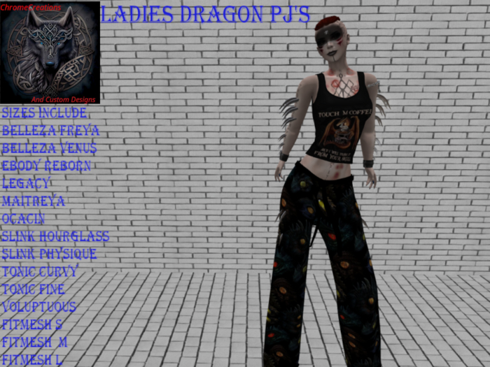 Ladies  Nerd Pjs - Dragon