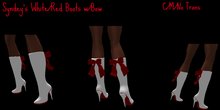 *Dani's* Syndey White/Red Boots w/Bow