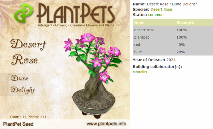 PlantPet Seed [Desert Rose *Dune Delight*]