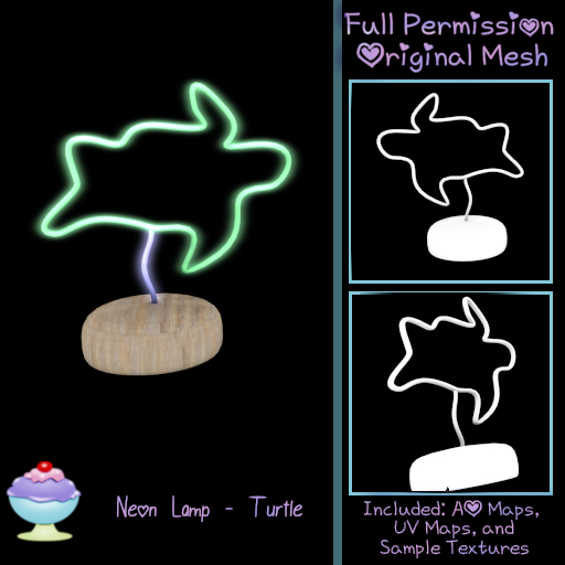 [Sherbert] Full Perm Neon Lamp - Turtle (ADD)