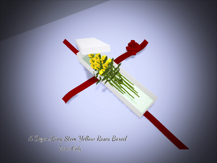 Dozen Boxed Yellow Roses - ADD