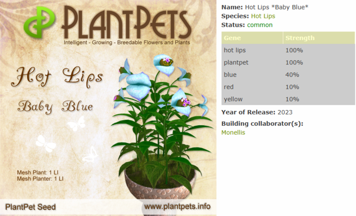 PlantPet Seed [Hot Lips *Baby Blue*]