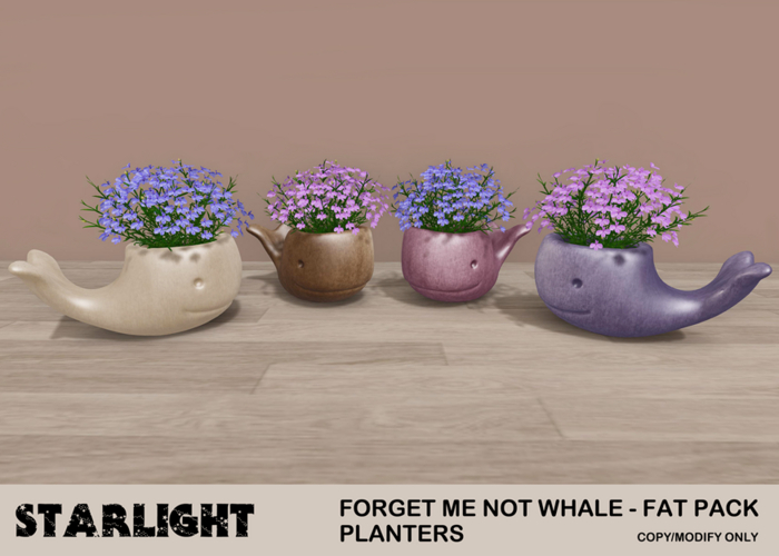 :: SA ::  Forget Me Not Whale Planters - Fat Pack