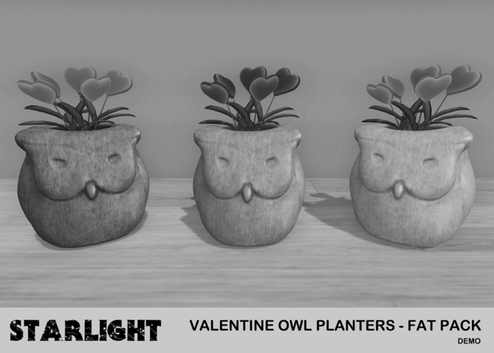 :: SA ::  Valentine Owl Planters - Demo
