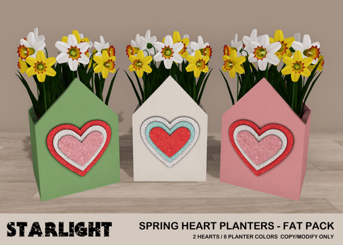 :: SA ::  Spring Heart Planters - Fat Pack