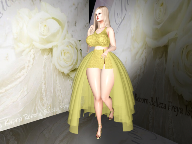 ROSES ~.~ Skirt & Top Outfit [Crayola Yellow] Kupra