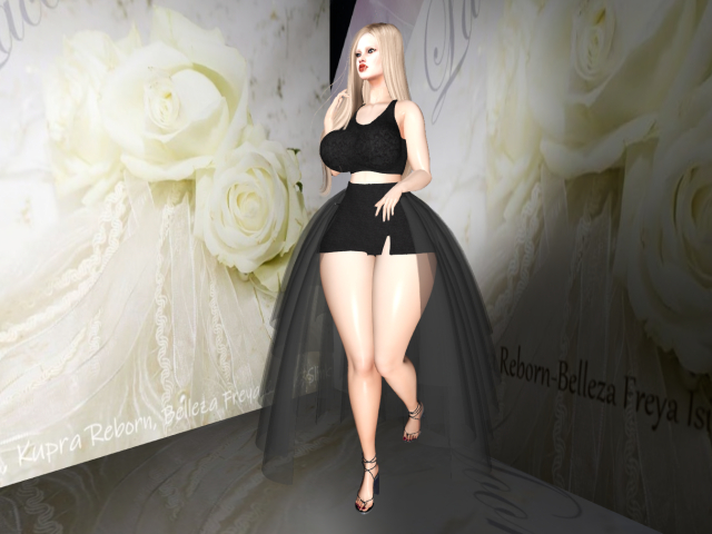 ROSES ~.~ Skirt & Top Outfit [Black] Kupra