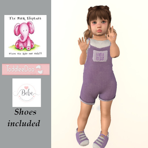 TPE TD/BB Lavender Valentine Overalls
